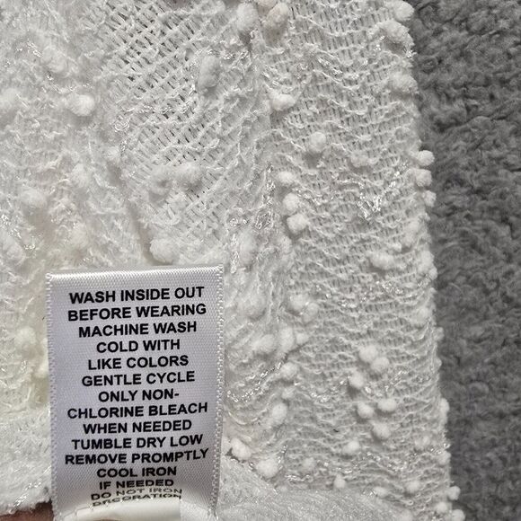 Elle Womens Top S‎ White Black Collar Popcorn Textured - Preppy Cosplay Academia - Picture 10 of 11